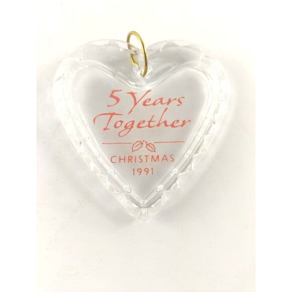 Hallmark Keepsakes Ornament Christmas Five Years Together Heart 1991 - Picture 1 of 6